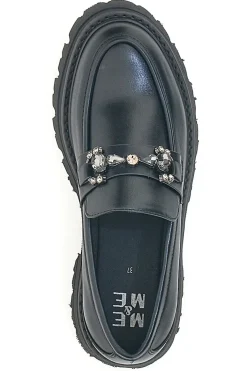 Schwarze Slipper mit Tanksohle und Vorderklammer ME & ME 1222