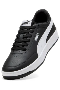 Schwarze Sneaker mit weißem Profil Court Classic Clean Puma
