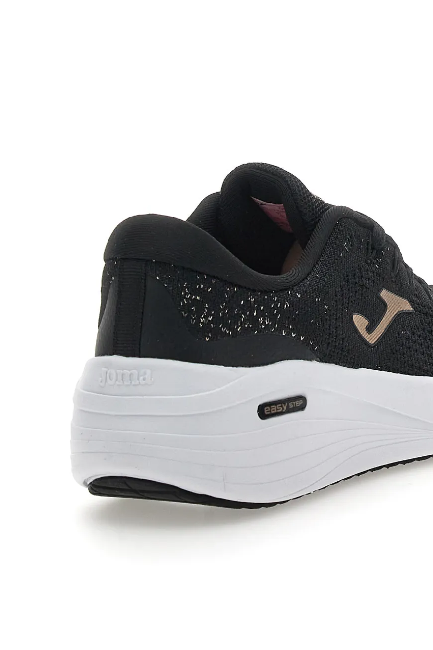 Schwarze Sneakers mit goldenen Details Joma C Dama Lady 2501