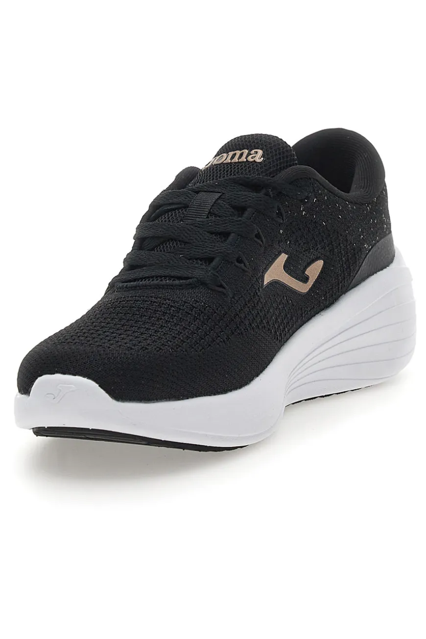 Schwarze Sneakers mit goldenen Details Joma C Dama Lady 2501