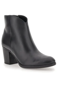 Schwarze Stiefeletten aus echtem Leder mit Blockabsatz PITTARELLO GLAM 4566400