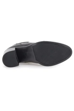 Schwarze Stiefeletten aus echtem Leder mit breitem Absatz und elastischen Einsätzen Pittarello Klasse 873240