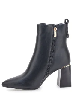 Schwarze Stiefeletten mit breitem Absatz und elastischen Einsätzen, Mariella Burani 51694C1074