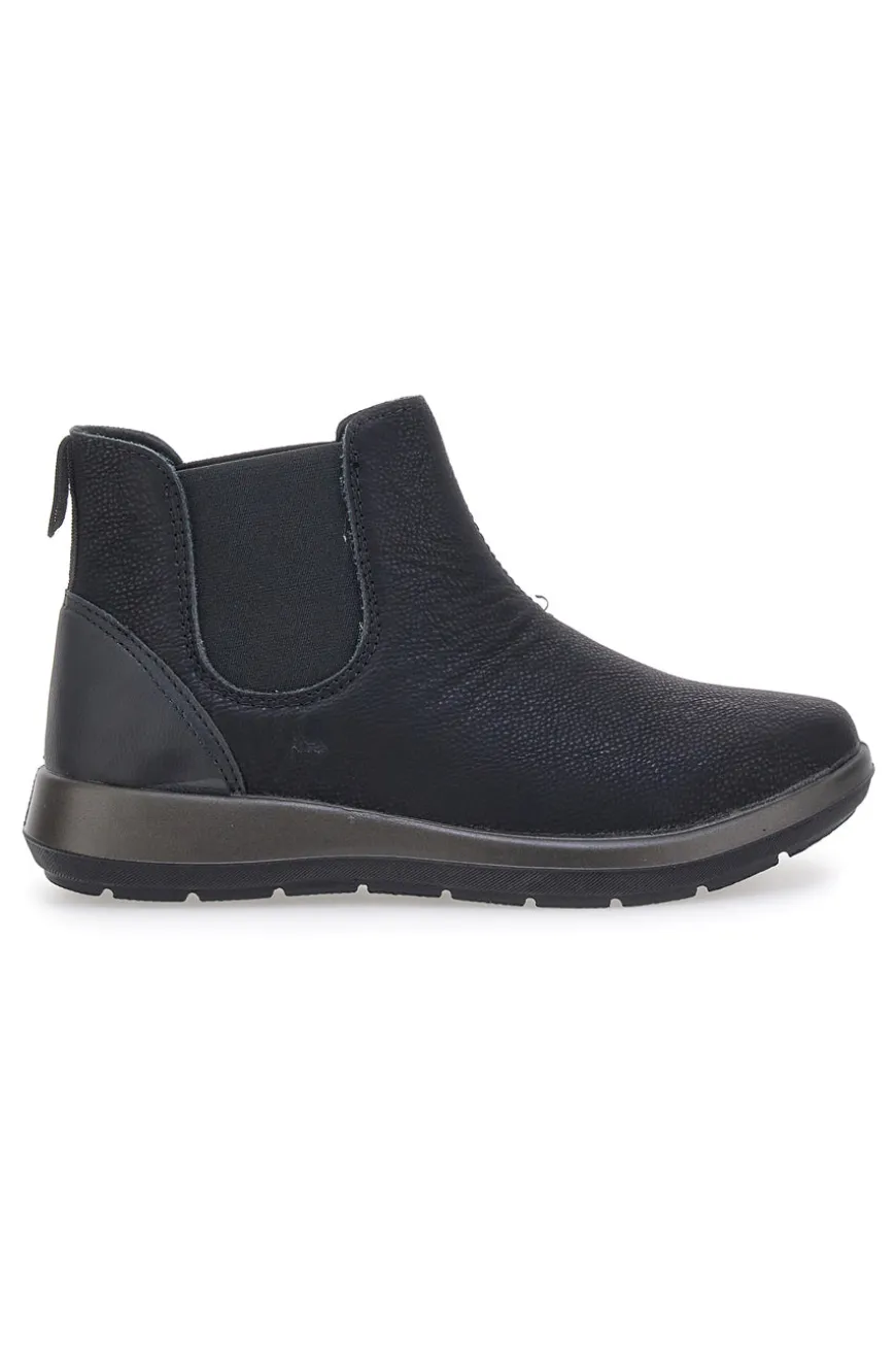 Schwarze Stiefeletten mit Hammerschlageffekt INBLU WG059014