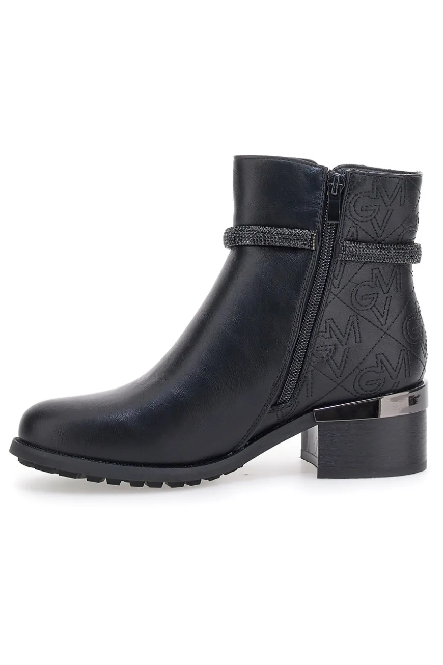 Schwarze Stiefeletten mit mittlerem Absatz GIAN MARCO VENTURI TR0305
