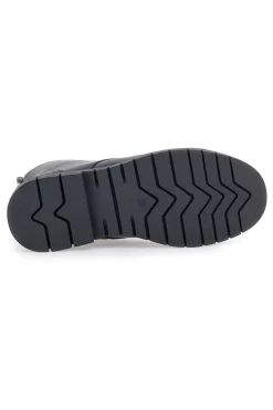 Schwarze Stiefeletten mit seitlichem Reißverschluss und Levi's VPHI0098S-Logodetails