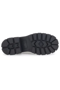 Schwarze Stiefeletten mit seitlichen Schnallen und hoher Profilsohle THE FIRST 501