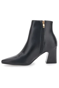 Schwarze Stiefeletten mit spitzer Spitze und Blockabsatz Ferré F536C641
