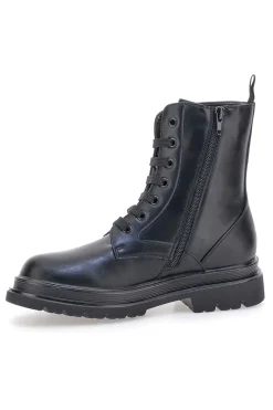 Schwarze Stiefeletten von Laura Biagiotti (Modell L97109502) mit Strasssteinen an den Seiten.