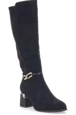 Schwarze Stiefel mit Absatz The First 393