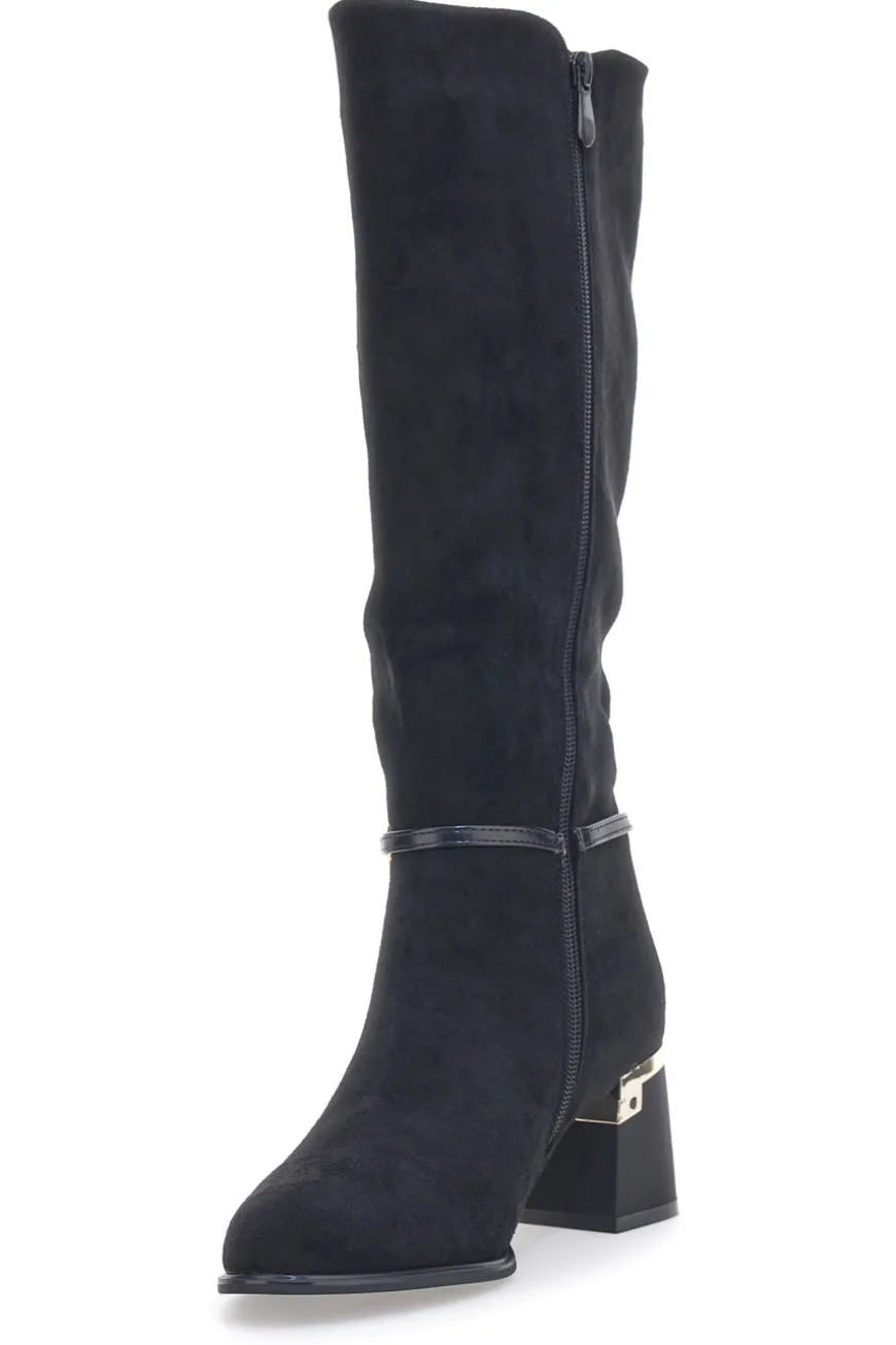 Schwarze Stiefel mit Absatz The First 393
