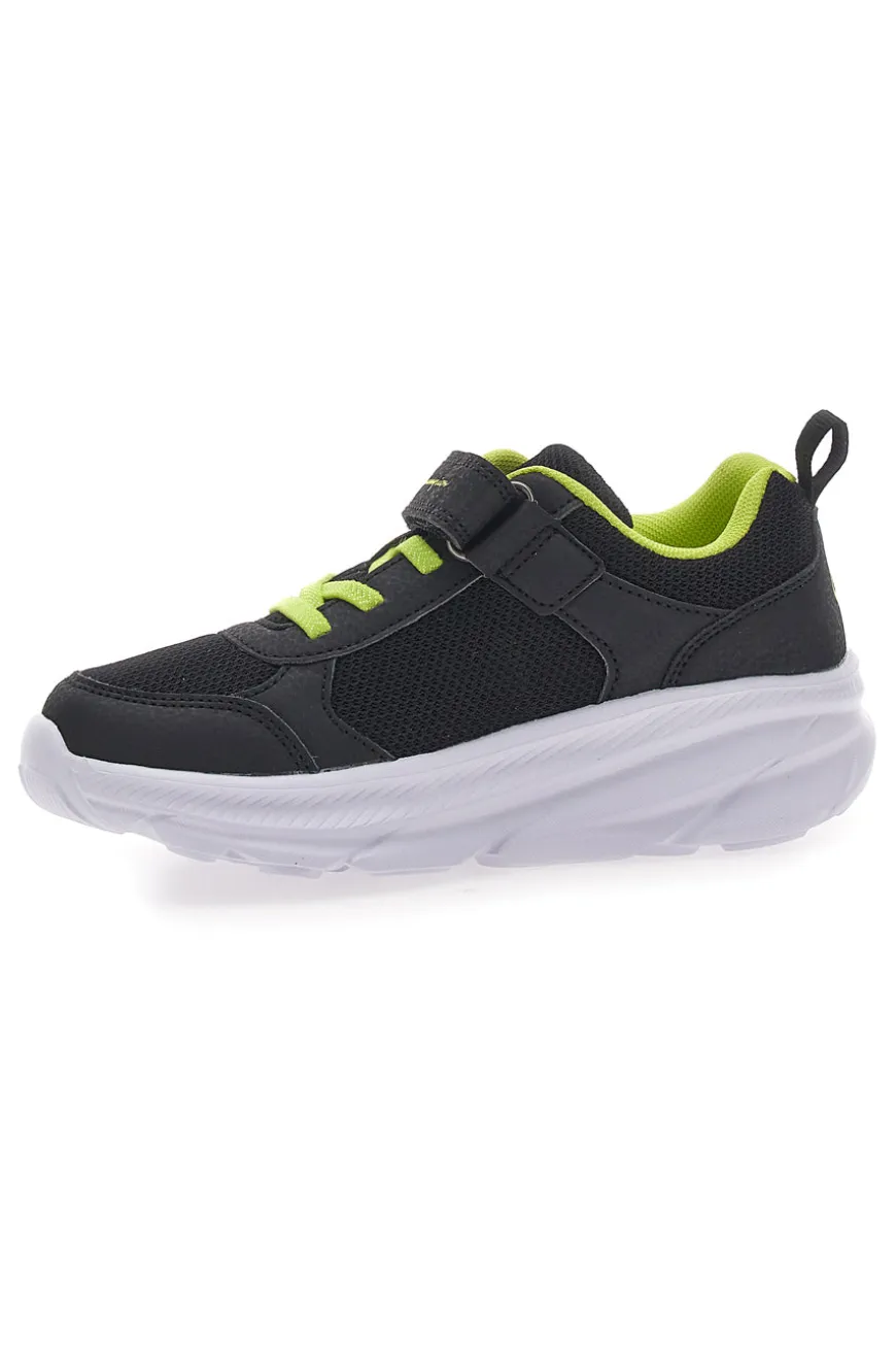 Schwarze und gelbe Sneakers mit Klettverschluss und elastischen Schnürsenkeln CHAMPION HRO B PS Low Cut Schuh