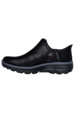 Schwarze, wasserdichte Slipper mit Memory-Schaum von Skechers Easy Going Modern Hour