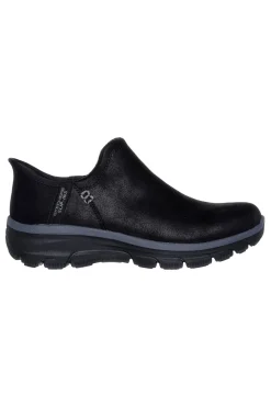 Schwarze, wasserdichte Slipper mit Memory-Schaum von Skechers Easy Going Modern Hour