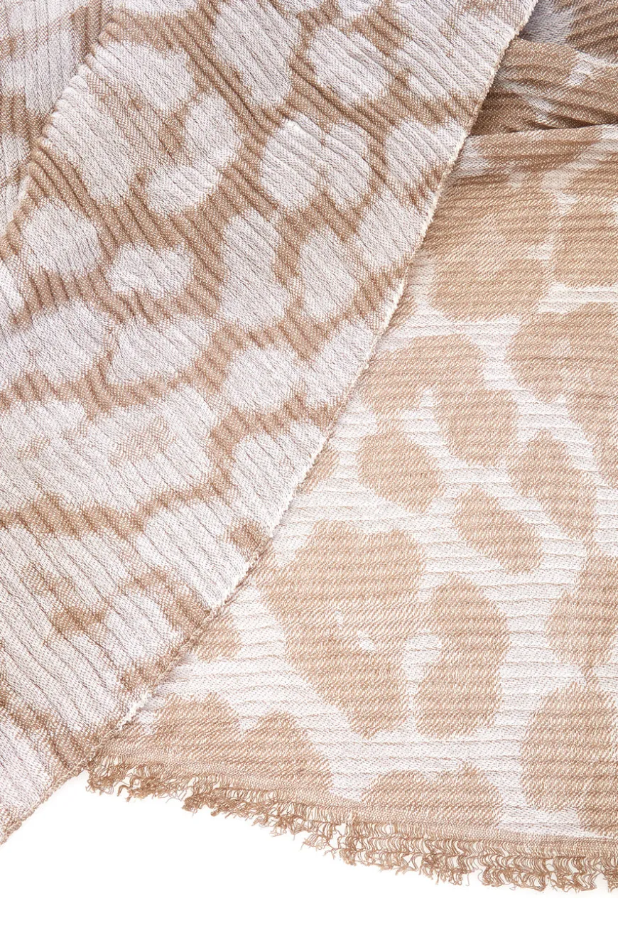 Sciarpa beige con fantasia animalier Gianmarco Venturi CLASS 65470