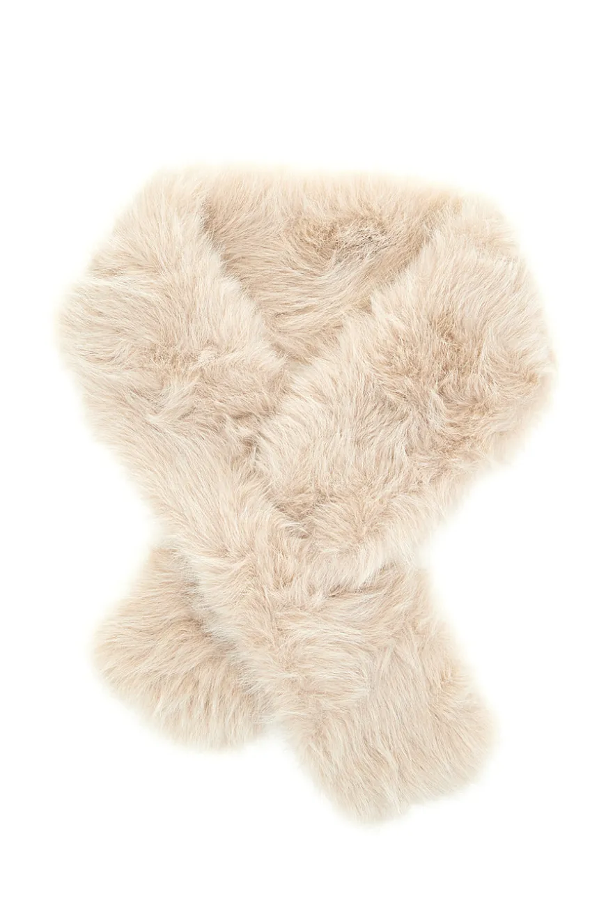 Sciarpa beige effetto pelliccia con fessura Gianmarco Venturi CLASS 63085