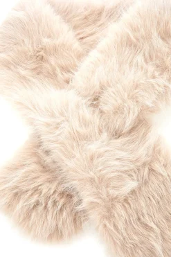 Sciarpa beige effetto pelliccia con fessura Gianmarco Venturi CLASS 63085