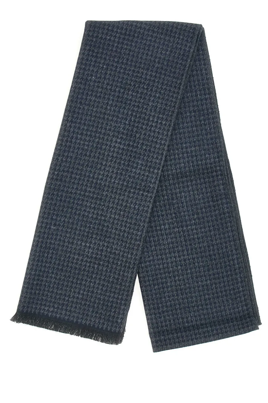 Sciarpa blu fantasia pied de poule calda Roncato 46,003,03