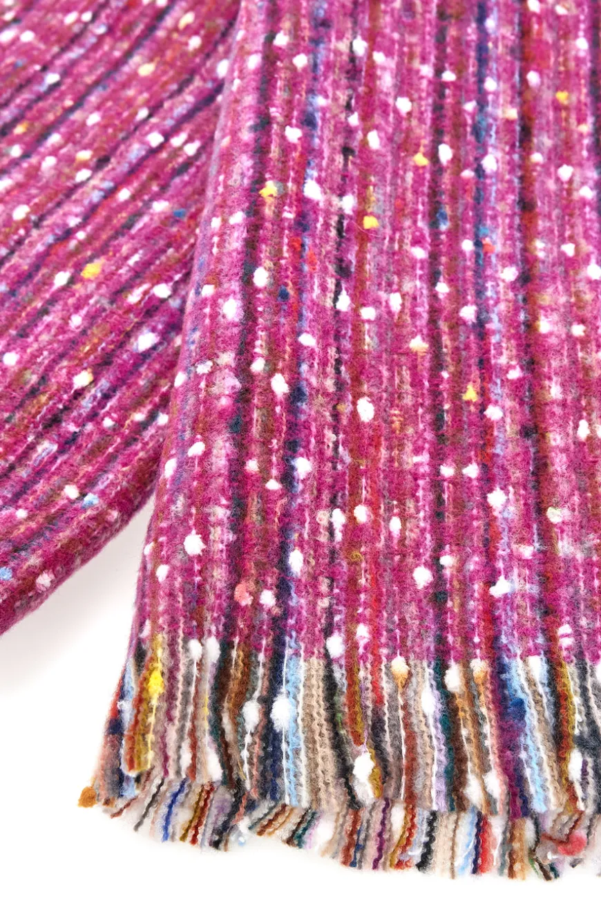 Sciarpa fucsia a coste multicolor calda GianMarco Venturi CLASS 62624