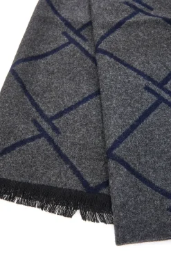 Sciarpa grigia fantasia geometrica double face Roncato 46,003,18