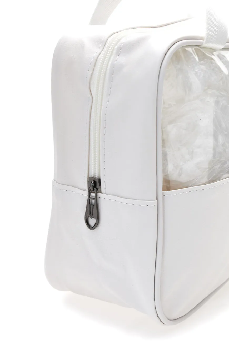 Set beauty bianco con inserti trasparenti Coveri BERNA 099