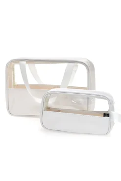 Set beauty bianco con inserti trasparenti Coveri BERNA 099