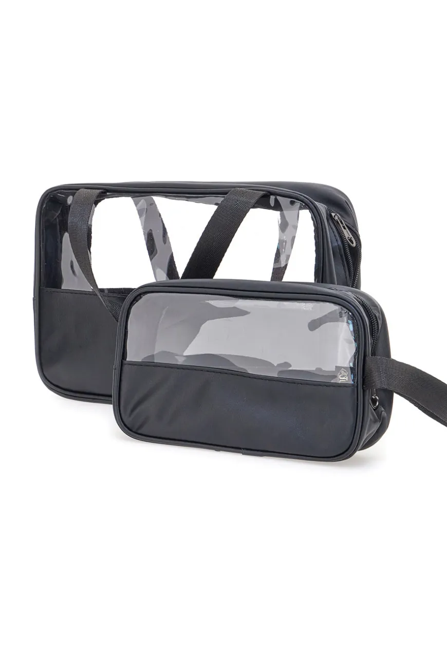Set beauty nero con inserti trasparenti Coveri BERNA 099