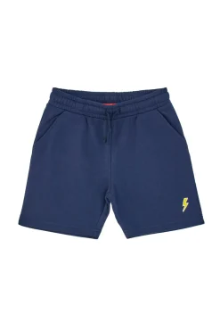 Shorts Tuta Blu Scuro con Logo Ricamato Pitt Kids PT-B-SP-05023