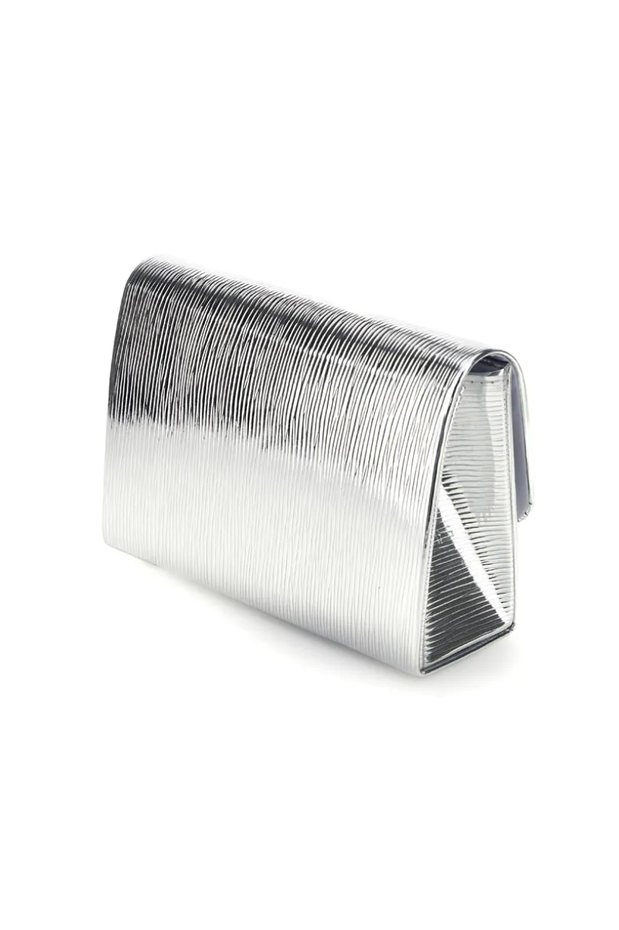 Silberne Clutch-Tasche mit Juwel Schnalle Nbg SERA/3512