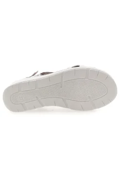 Silberne Sandalen mit Plateau und Obermaterial aus Leder Mio Tempo 269020