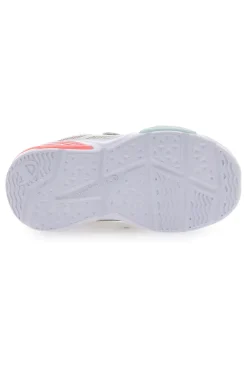 Silberne Sneakers mit mehrfarbigen Lichtern und Klettverschluss Champion Wave Tri G TD