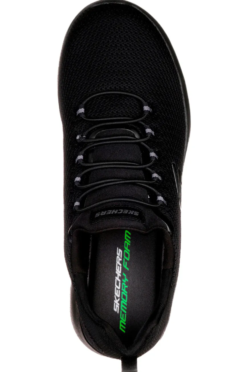 Skechers Dynamight Herren-Sneaker zum Hineinschlüpfen aus Mesh, schwarz, mit Memory-Schaum-Einlegesohlen
