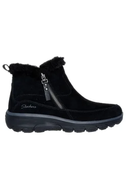 Skechers – Easy Going – Cool – Schwarze Stiefeletten mit Reißverschluss und Memory-Schaum