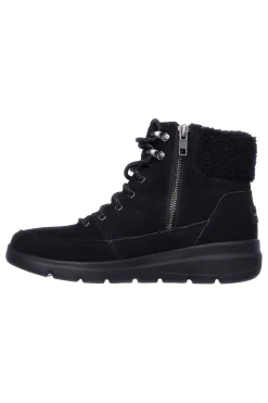 Skechers – Glacial Ultra Woodlands – Schwarze Wildleder-Stiefeletten mit Sherpa-Futter
