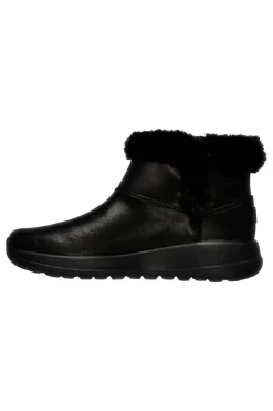 Skechers – On-the-GO – Joy Endeavor – Schwarze Stiefeletten mit Kunstpelzbesatz