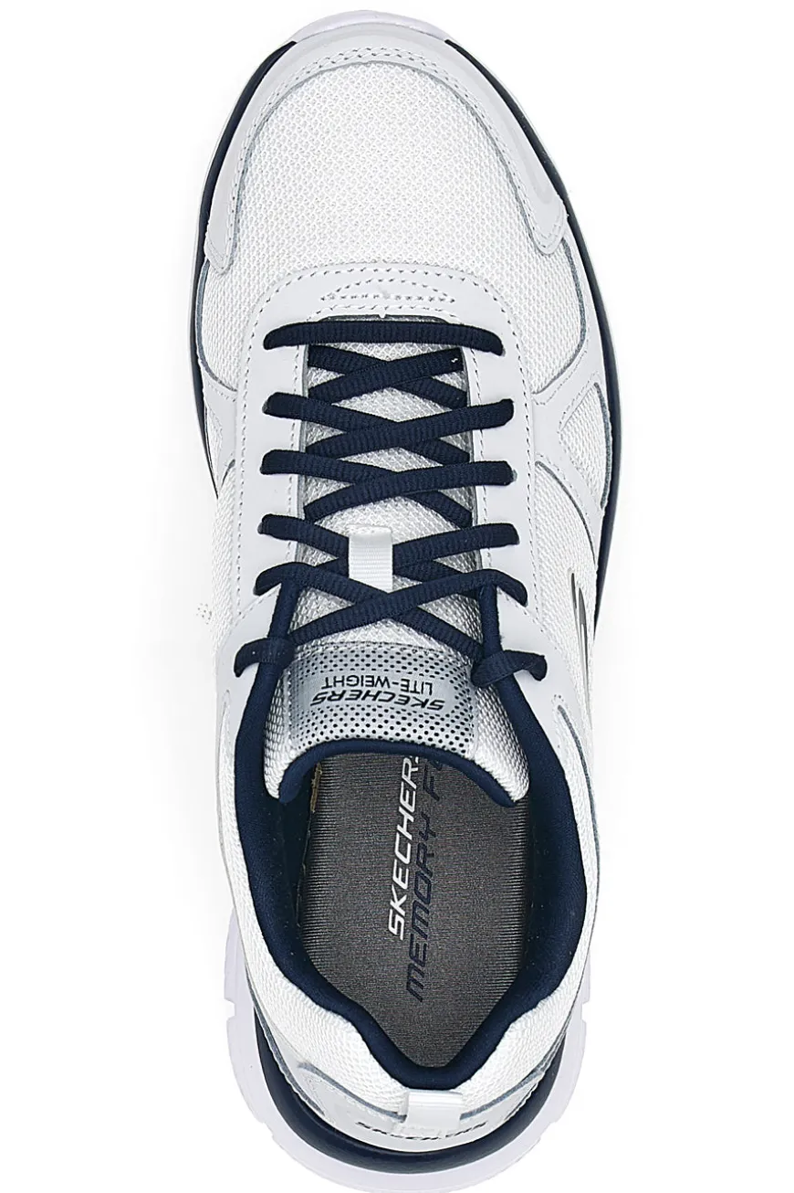 SKECHERS TRACK Fitnessschuhe mit Obermaterial aus grünem Leder und Mesh