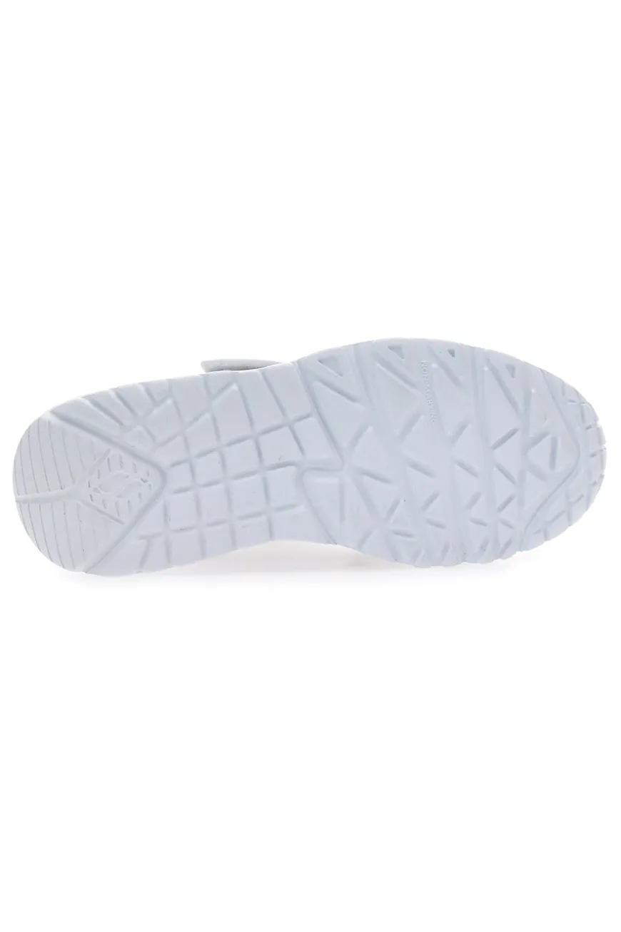 Skechers Uno Lite Weiße Sneakers mit Herzen und Memory Foam - Heart Craze