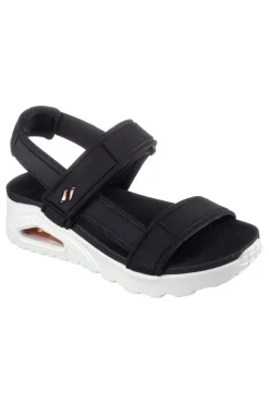 Skechers Uno – Summer Stand2 Vegane schwarze Sandalen mit Klettverschluss