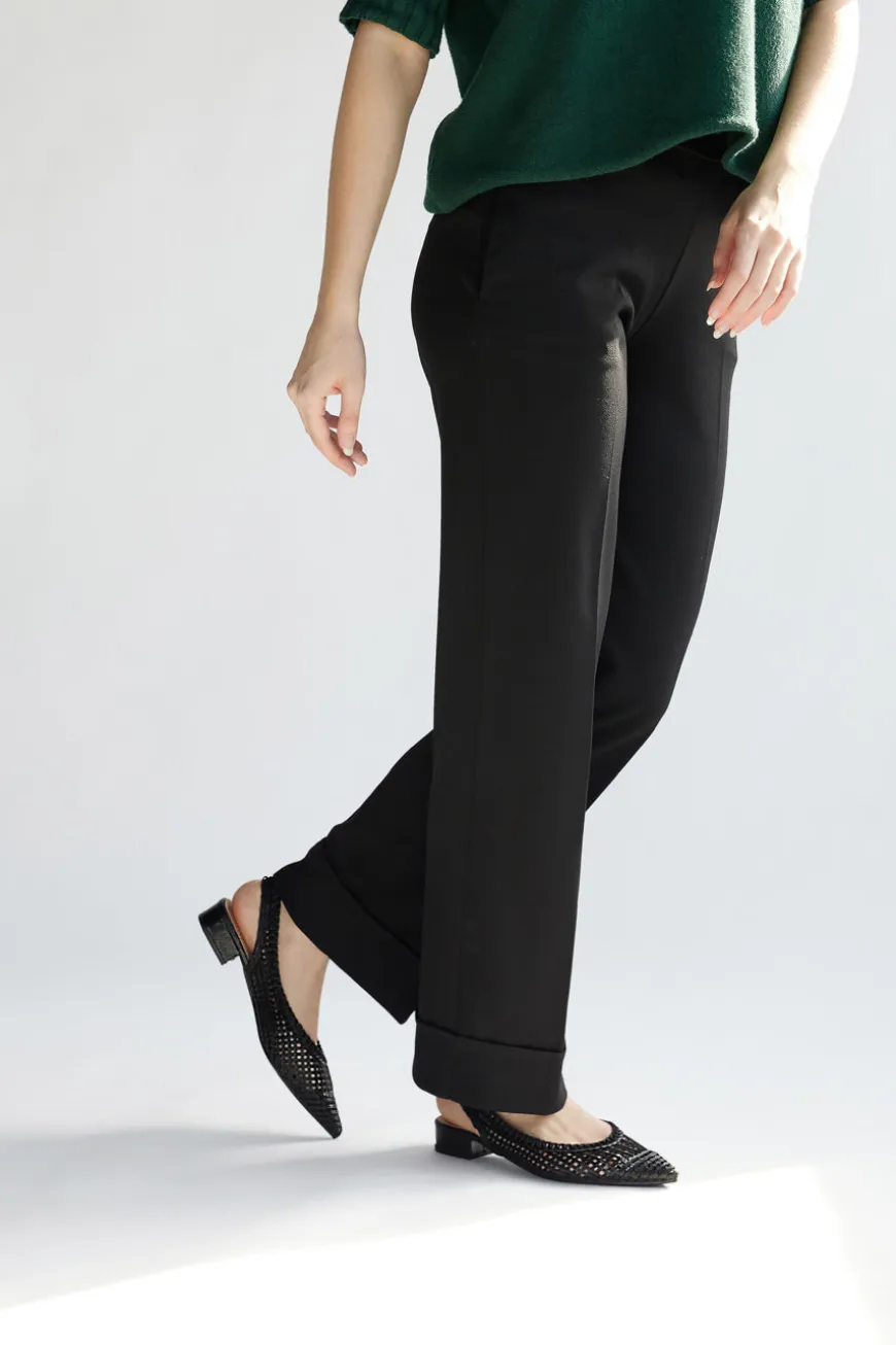 Slingback da donna nere traforate con tacco basso Le Havre GZ2405273