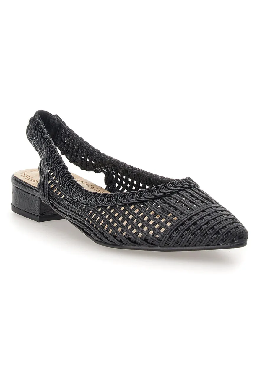 Slingback da donna nere traforate con tacco basso Le Havre GZ2405273