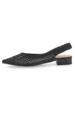 Slingback da donna nere traforate con tacco basso Le Havre GZ2405273