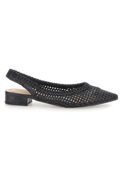 Slingback da donna nere traforate con tacco basso Le Havre GZ2405273