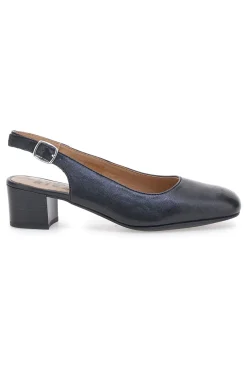 Slingback nere in vera pelle con tacco basso Prima riga 21684LIDY