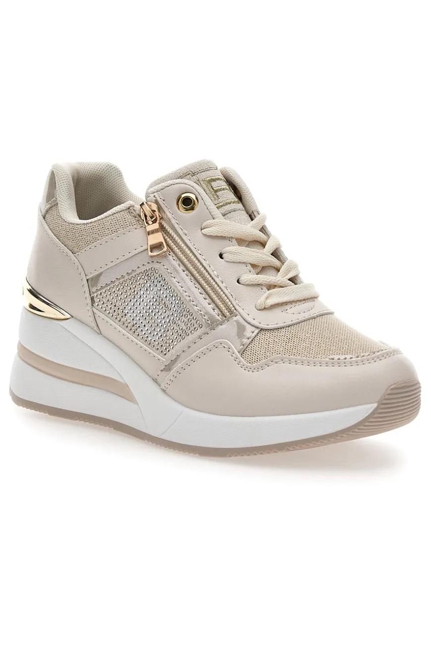Sneaker beige con inserto dorato Laura Biagiotti 9655