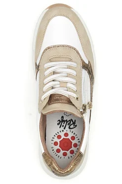 Sneaker da donna beige con inserti animalier Relife 67172370320