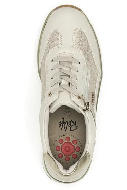 Sneaker da donna beige con zeppa e inserti metallizzati Relife 67172670501