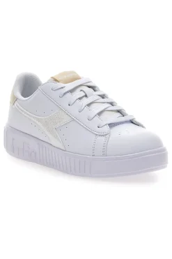 Sneaker da donna bianche con platform e dettagli oro Diadora Game Step Glam GS