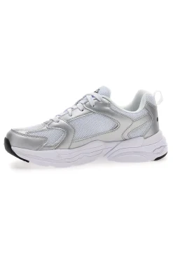 Sneaker da ragazza bianche e argento con inserti metallizzati Diadora Alley Metal GS
