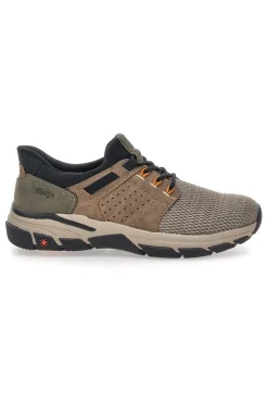 Sneaker da uomo beige e verde con inserti tecnici Relife 68882672301E