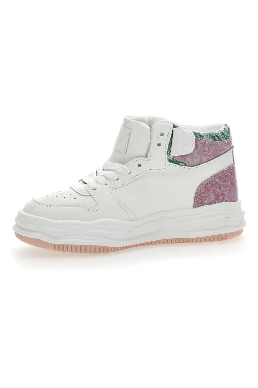 Sneakers alta Grazie 3150 Bianca Verde Rosa